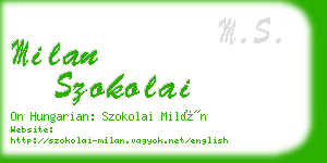 milan szokolai business card